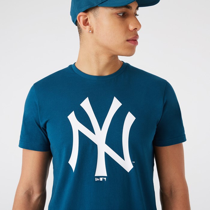 New York Yankees Team Logo Miesten T-paita Sininen - New Era Vaatteet Myynti FI-953714